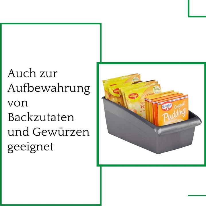Actual product image Novaliv Soup Bag Box Large Set of 2 Drawer Organiser Kitchen - 25 x 16 cm ANTHRAZIT GREY (25 x 16 cm)