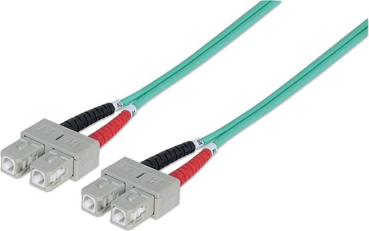 Produktbild Intellinet LWL Anschlusskabel SC/SC Multimode OM3 aqua (CAT6, 5 m)