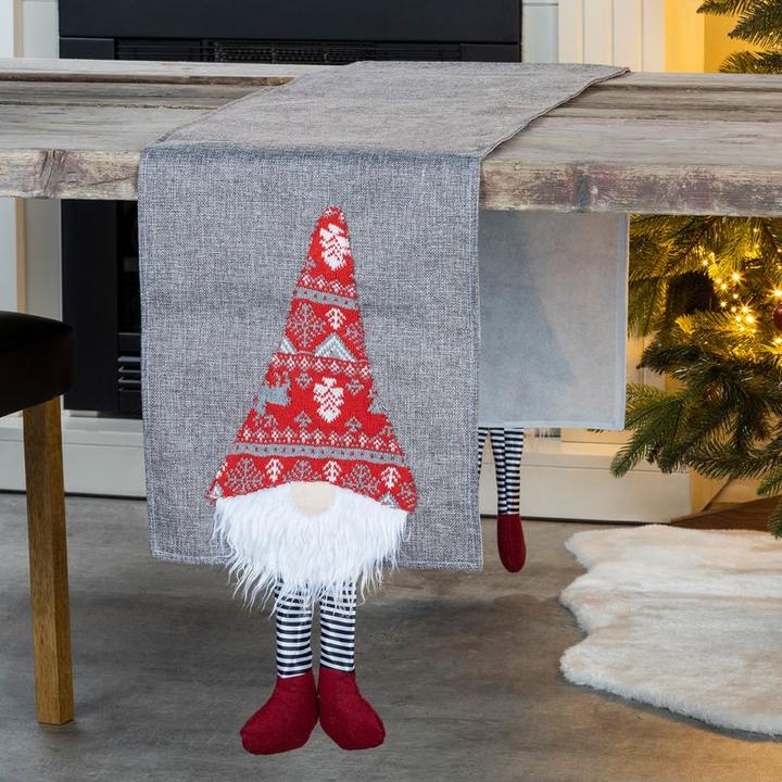 Produktbild Hermex 2er Set Tischläufer Tischdecke mit Wichteln (33 x 208 cm)