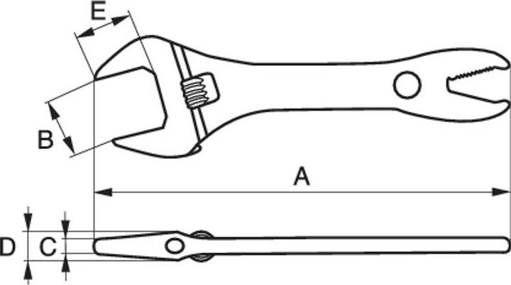 Produktbild Bahco 32-mm-Rollgabelschlüssel mit weiter Maulöffnung, phosphatiert, 205 mm (32 mm)