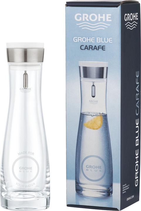 Produktbild Grohe Glaskaraffe BLUE Kristallglas, 1 l, mit Deckelset (1 l)