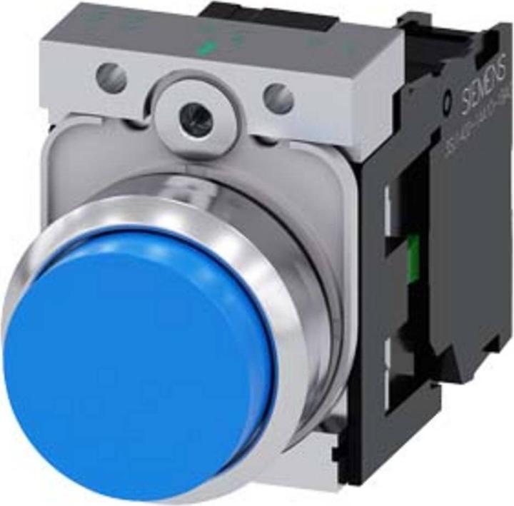 Produktbild Siemens Drucktaster 1f bl rnd Ř22mm 1S 3SU1150-0BB50-1BA0