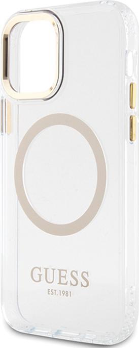 Immagine prodotto Guess GUHMP12MHTRMD iPhone 12/12 Pro 6.1" złoty/oro custodia rigida in metallo con profilo Magsafe (Apple iPhone 12)