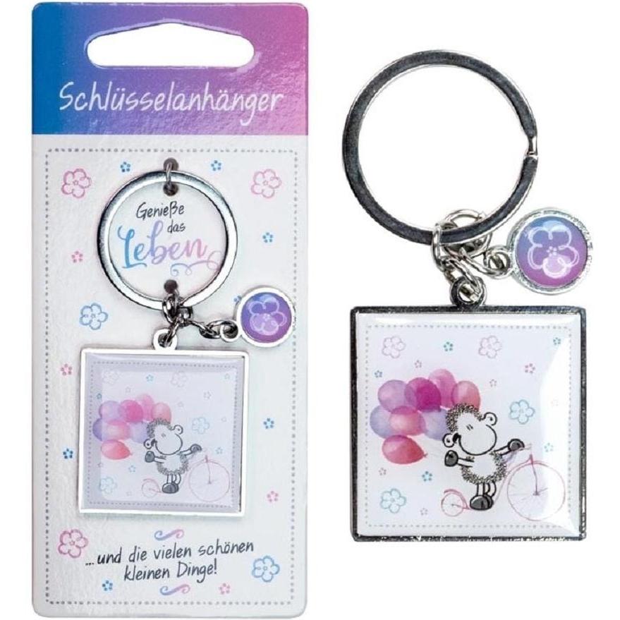 Sheepworld, Schlüsselanhänger, Schlüsselanhänger 3.5 x 7.7 cm,,Geniesse Leben, Mehrfarbig