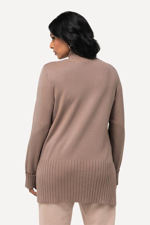 Immagine prodotto Ulla Popken Maglione con colletto alto a costine e maniche lunghe (50, 52)
