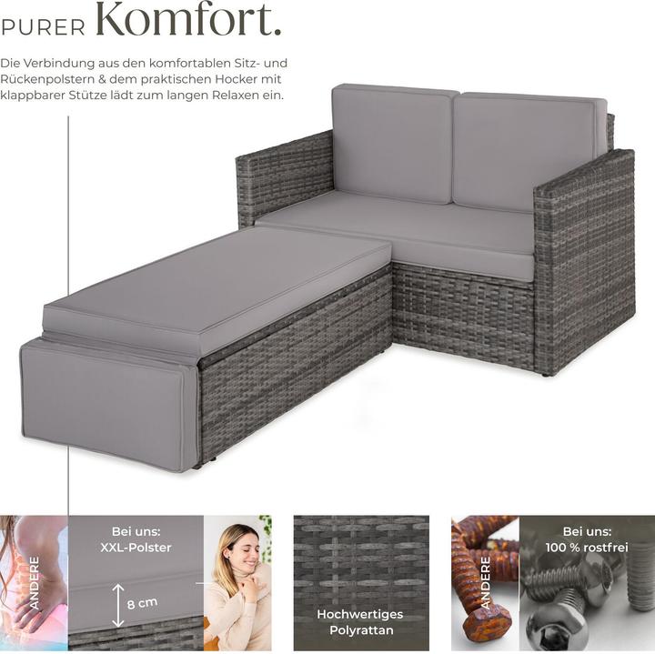 Actual product image tectake Rattan sofa Corfu, variant 2