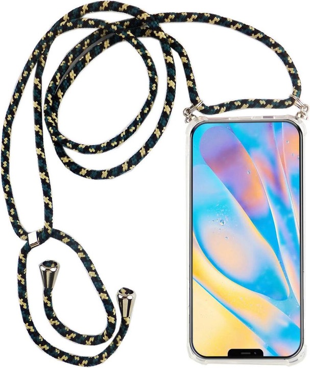 Produktbild König Design Apple iPhone 12 / 12 Pro Handykette Hülle Band zum umhängen Kordel Camouflage