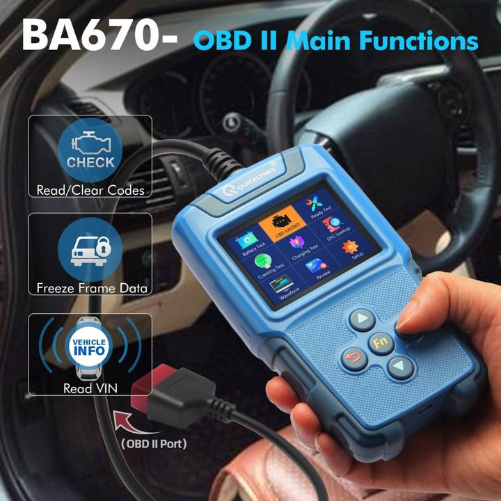 Actual product image Leagend BA670 OBD II Scanner & Batterien Tester