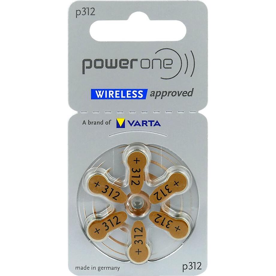 Varta Power One Batterie A312 (6 pz., A312 / 312 / PR41 / V312A / DA312 / 312A), Batterie + pile