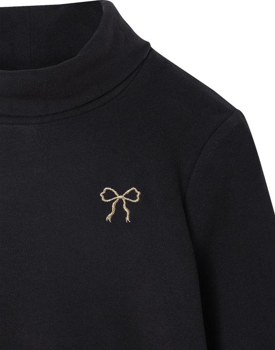 Image du produit Vertbaudet Rollkragenpullover Mädchen, Fleece, mit Glitzer-Schleifenstickerei (158)