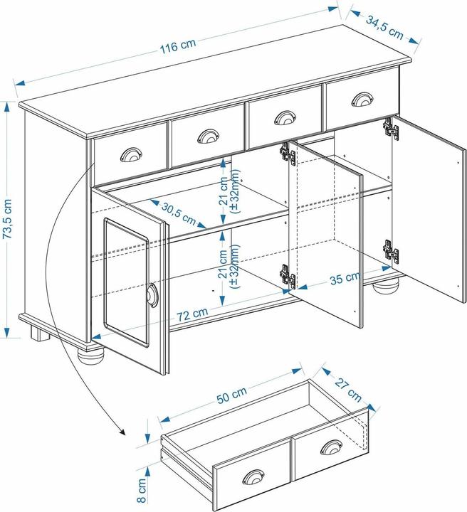 Produktbild IDIMEX Colmar (116 x 35 x 74 cm)
