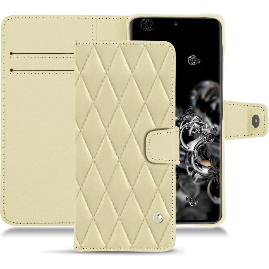 Noreve Lederschutzhülle Wallet (Samsung Galaxy S20+ 5G), Smartphone Hülle, Beige