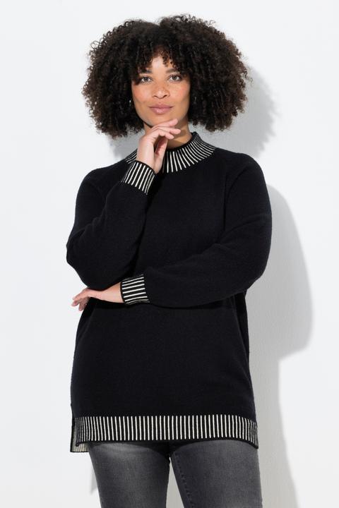 Image du produit Angel of Style Pull coupe Straight Fit, col légèrement montant avec rayures (50, 52)