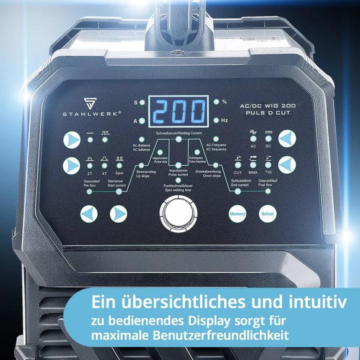Produktbild Stahlwerk 4-in-1 Kombi-Schweissgerät AC/DC WIG 200 Puls D CUT