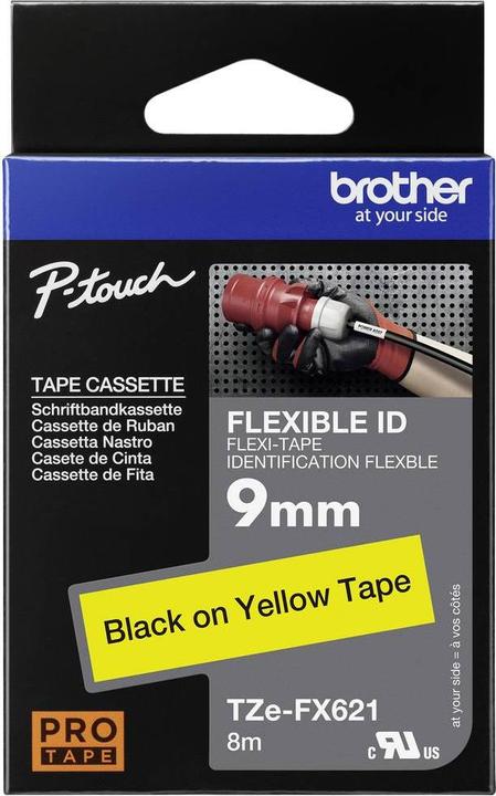 Actual product image Brother TZFX621 Flexitape (0.90 cm, Yellow)