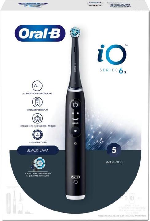 Actual product image Oral-B iO 6 + Sensitive spazzolino elettrico nero (Oscillating toothbrush)