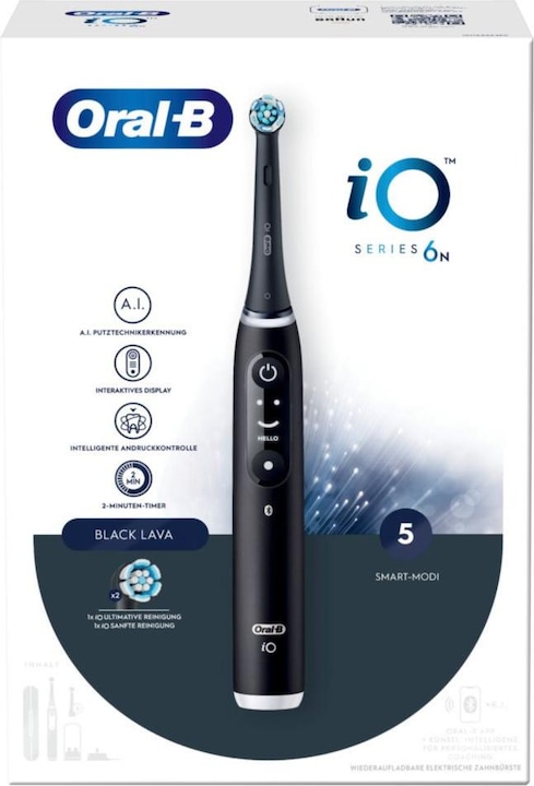 Immagine prodotto Oral-B iO 6 + Sensitive spazzolino elettrico nero (Spazzolino oscillante)