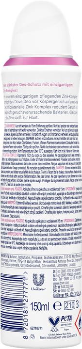 Actual product image Dove Deodorant Aerosol Spray 0% Rose Fragrance 150 ml (Spray, 150 ml)