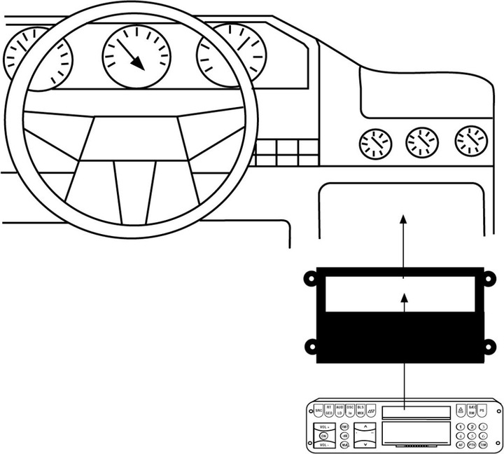 Actual product image Hama Radio adapter cover 1-DIN for VW/Seat/Skoda