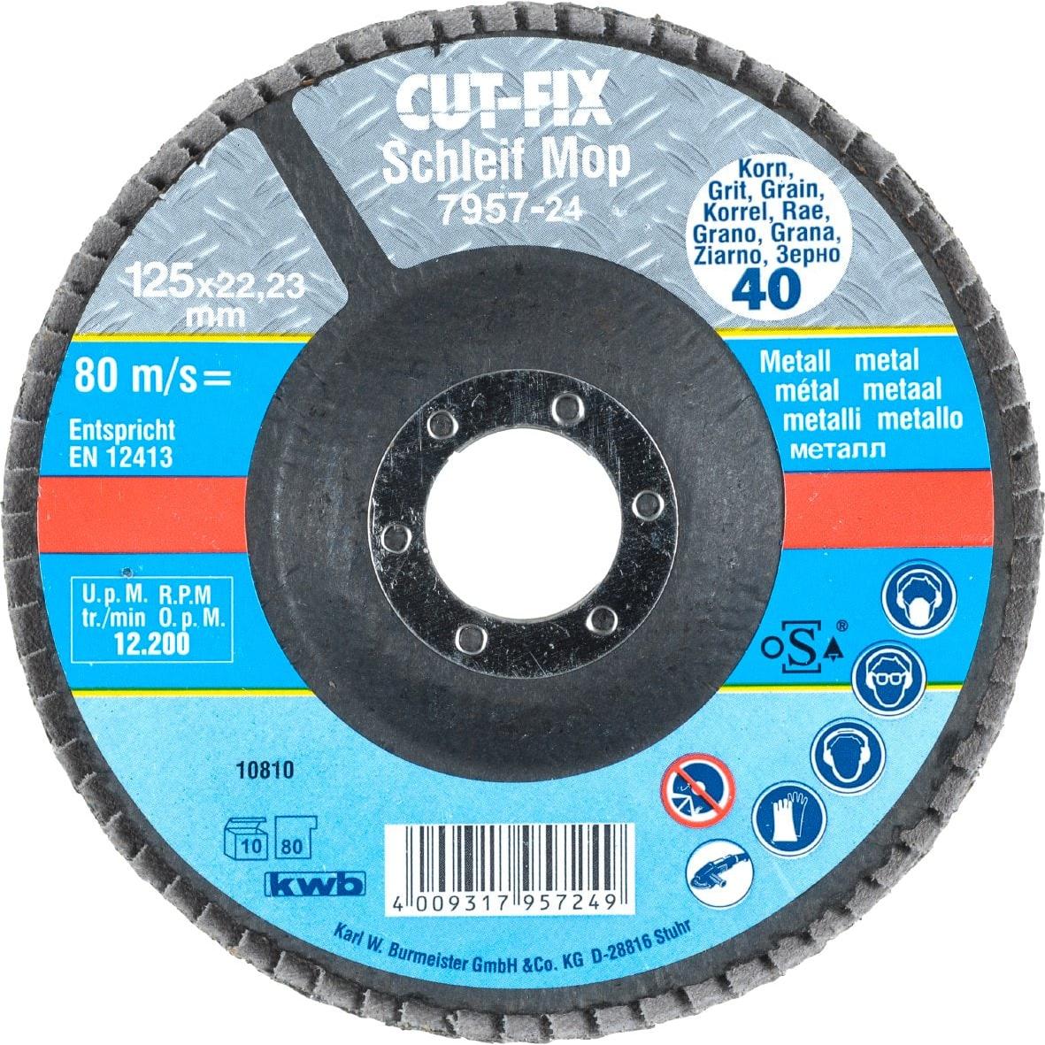 kwb, Schleifmittel, Cutfix Schleifmop 125 K40 Ls (40)