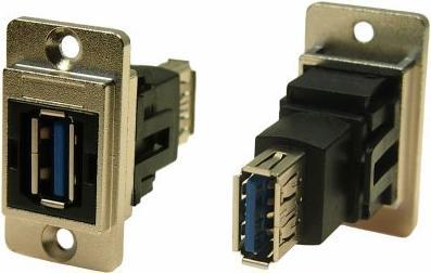 Produktbild RS PRO USB-Steckverbinder 3.0 A A, 2-Port Buchse/Buchse, Tafelmontage