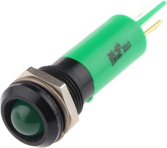 Produktbild RS PRO LED erhaben 12mm schwarz 230Vac grün