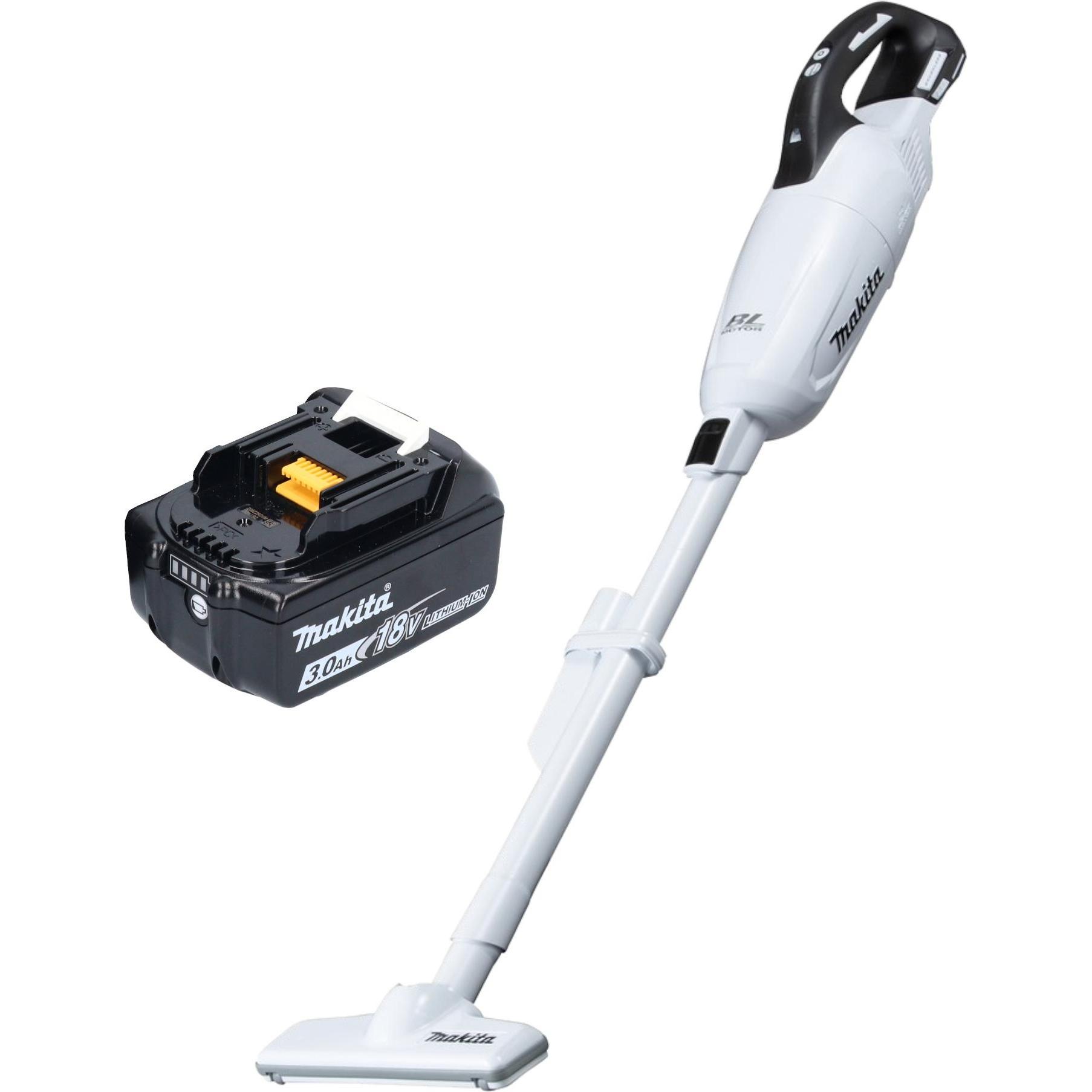 Makita DCL 281 FF1W Akku Staubsauger 18 V weiss Brushless + 1x Akku 3,0 Ah - ohne Ladegerät, Staubsauger, Weiss