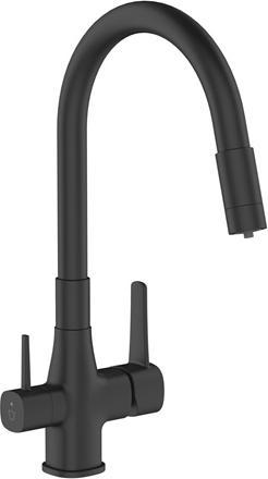 Invena Mixer Kitchen Glamour With Filter Black