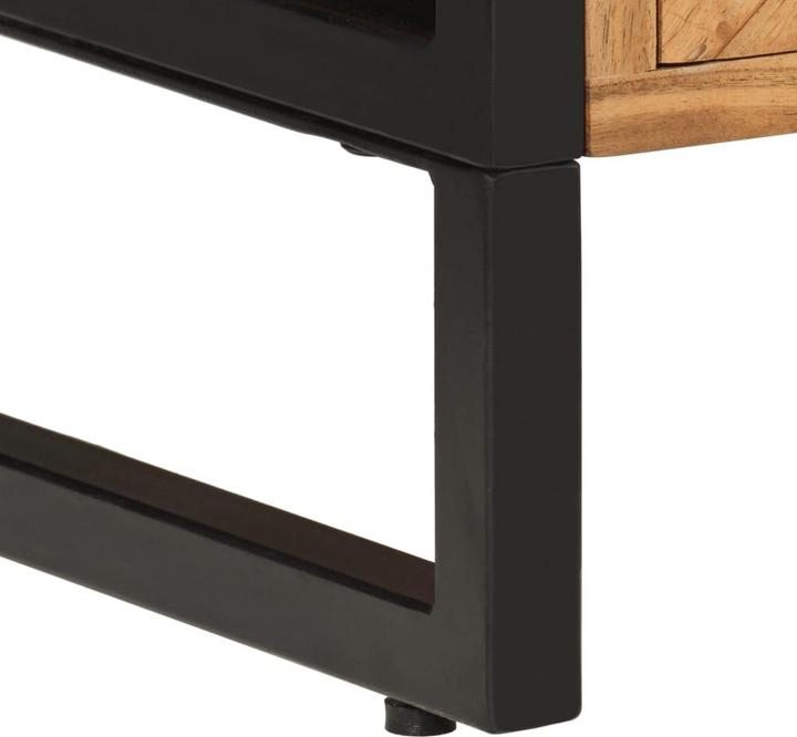 Produktbild vidaXL Badschrank Akazie und Eisen (40 x 30 x 100 cm)