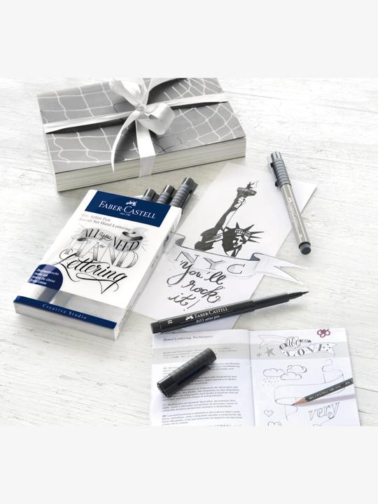 Produktbild Faber-Castell Pitt Artist Pen Handlettering (Schwarz, Grau, 9 x)