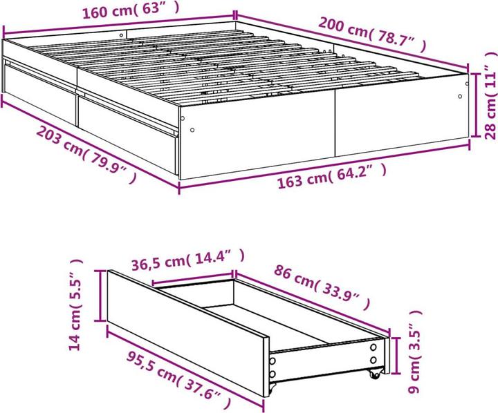 Actual product image VidaXL Khai (160 x 200 cm)