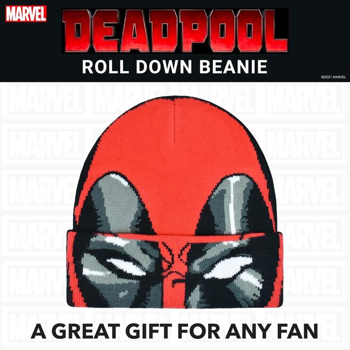 Actual product image Nuura Deadpool Roll Down Cuff Beanie