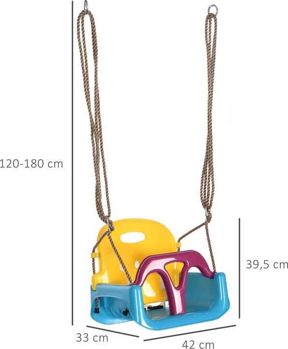 Actual product image Outsunny Children's swing with adjustable ropes