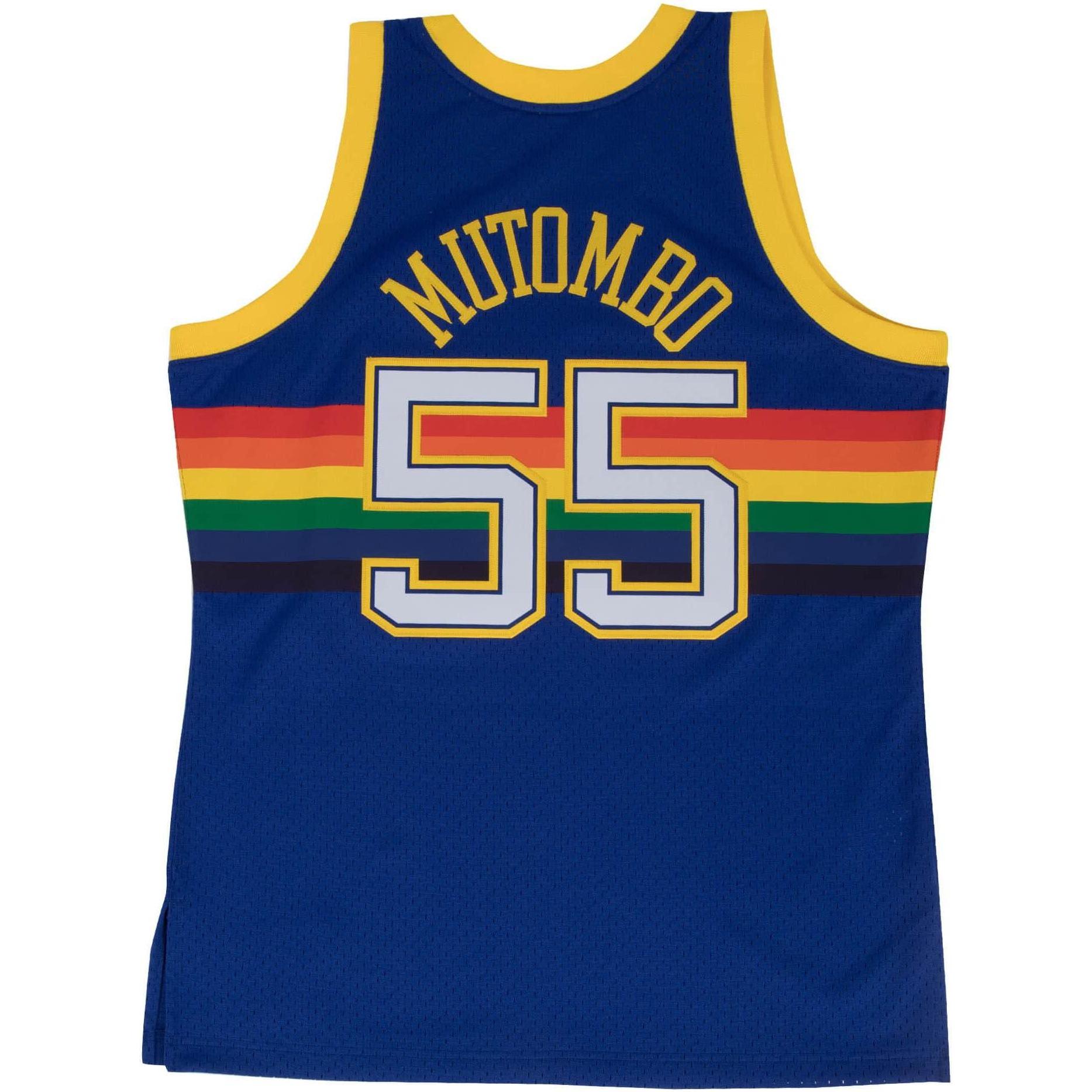 Thumbnail - Mitchell & Ness, Herren, Sportshirt, Swingman Jersey Denver Nuggets 9192 Dikembe Mutombo (L), Blau, L