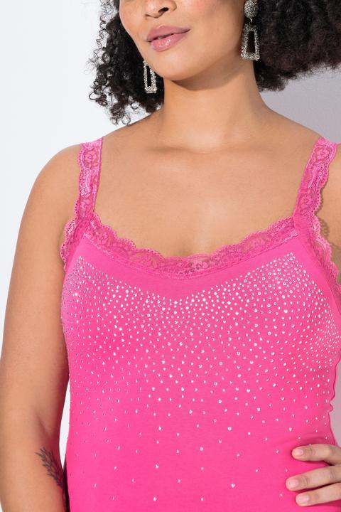 Produktbild Miamoda Top, ärmelloser Slim Fit, Glitzersteinchen, Spitze (48)