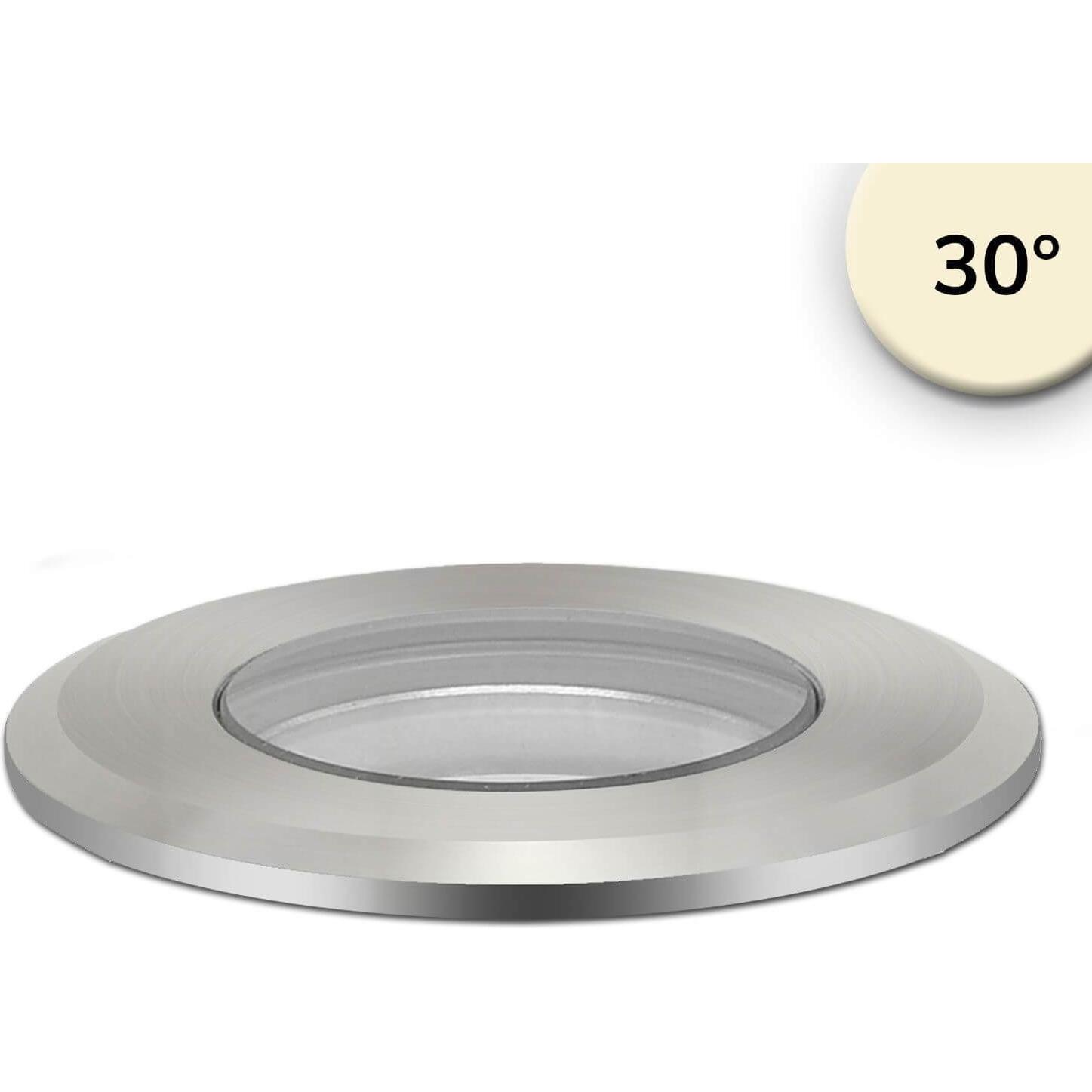 Thumbnail - Isoled, Gartenbeleuchtung, LED Bodeneinbaustrahler, rund 45mm, Edelstahl, 12-24V, IP67, 3W, 30°, warmweiss (30 lm, IP67)