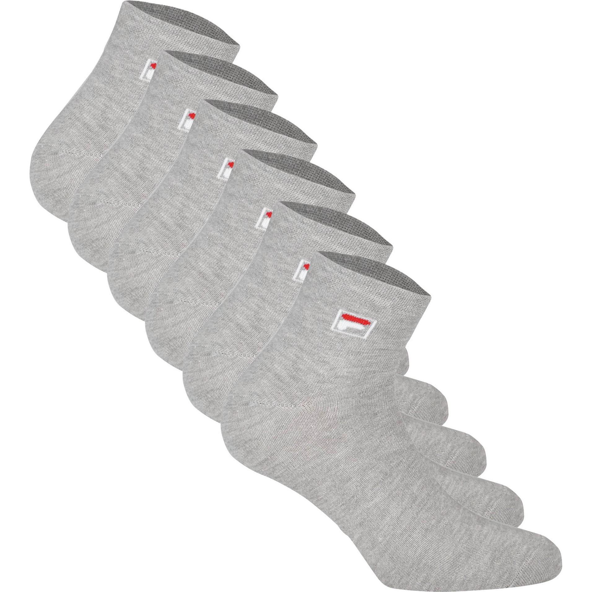 FILA, Herren, Socken, Quarter Plain Socks, Grau, (6er Pack, 39 - 42)