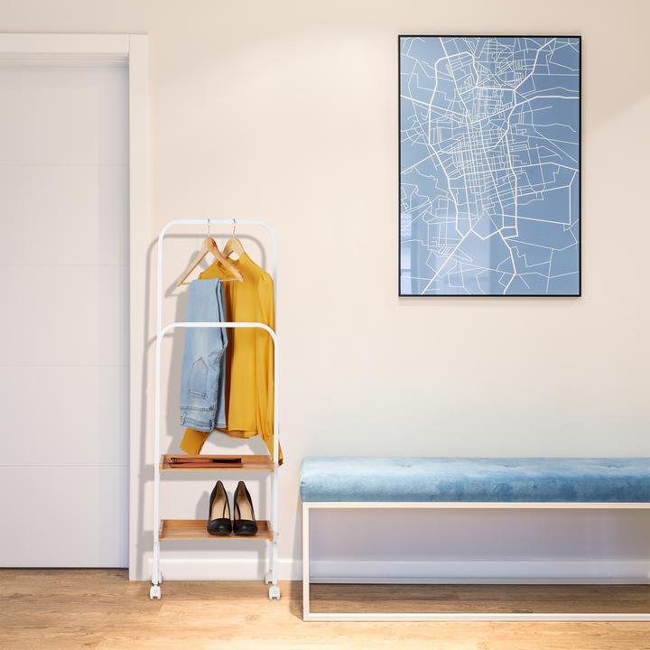 Immagine prodotto Relaxdays Servo Muto con Rotelle, in Bambù & Acrilico