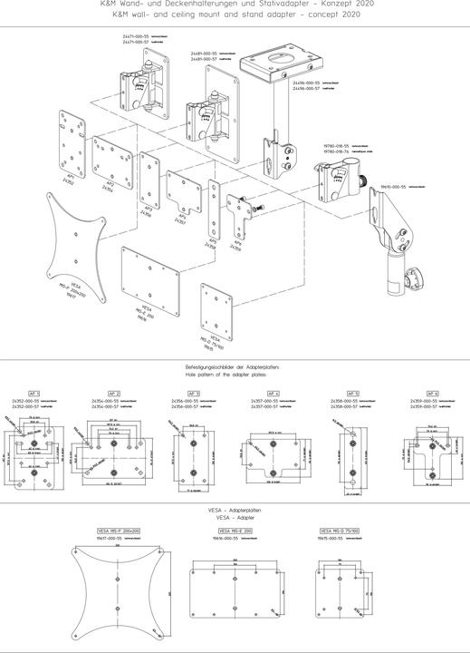 Produktbild K&M Boxendeckenhalter 24496 (1 Stk., Wandmontage, Schwenkbar)