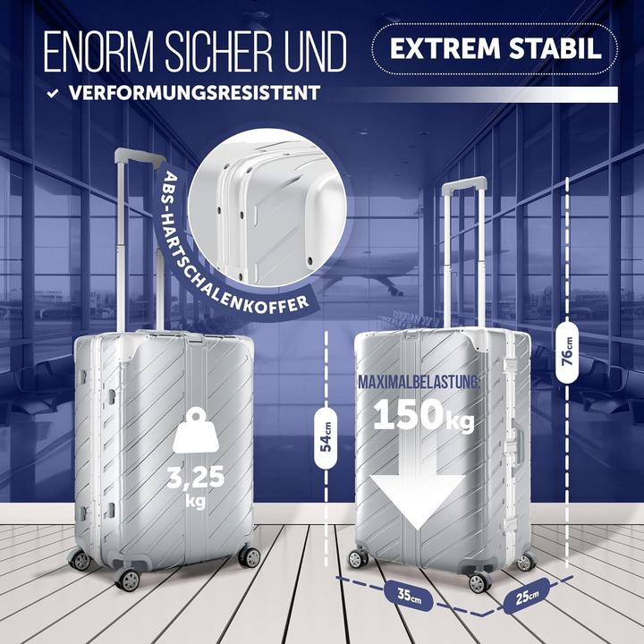 Produktbild Lettoo Wasserfester Handgepäckkoffer mit Alu-Rahmen (42 l)