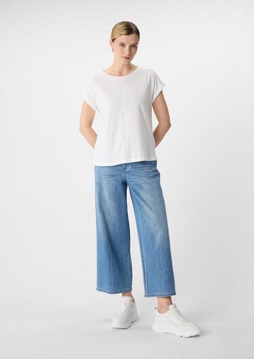 Actual product image Comma T-Shirt Jersey-T-Shirt mit fixiertem Ärmelumschlag (46)