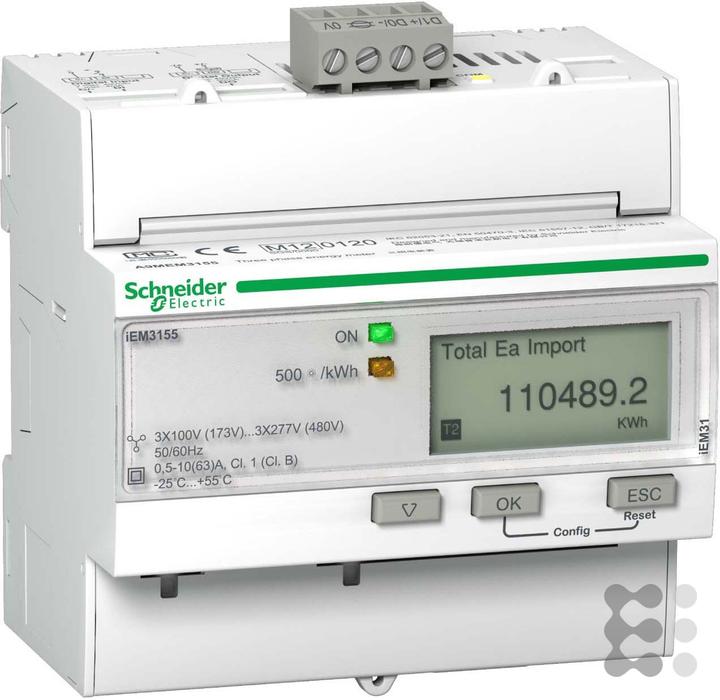 Actual product image Schneider Electric iEM3155 meter 63A Modbus 1 digital I/O