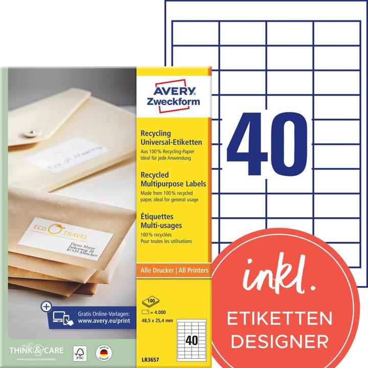 Produktbild Avery Recycling Universal-Etiketten