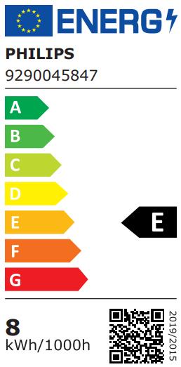 Energie-Label Philips Filament-Leuchtmittel Bernstein (E27, 806 lm, 1x)