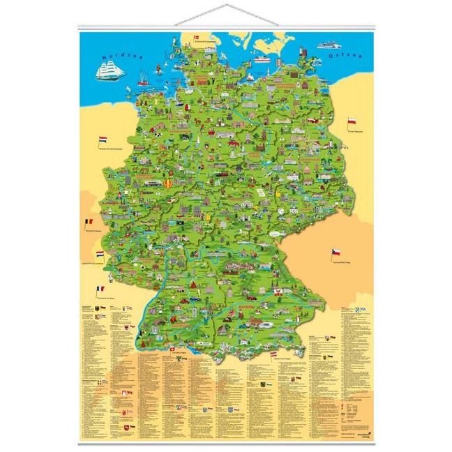 Erlebnis illustrierte Deutschlandkarte, Landkarte
