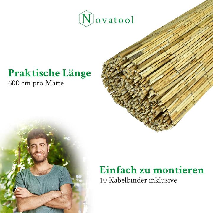 Image du produit Novatool Balkon Sichtschutzmatte Flexibles Design für Gartenzaun und Terrasse 115x600 cm Schilf Schutz vor Bl (600 cm)