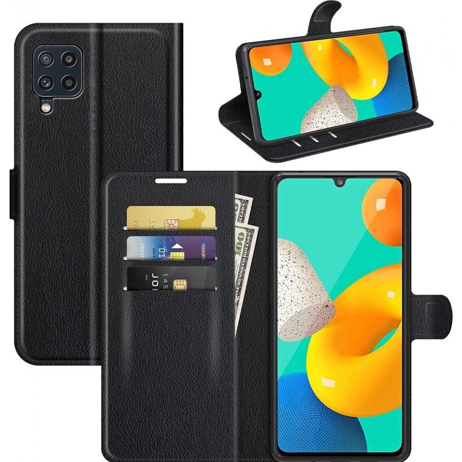 Screenguard Samsung Galaxy M32 Leather Guard Lederhülle (Samsung Galaxy M32), Smartphone Hülle, Schwarz