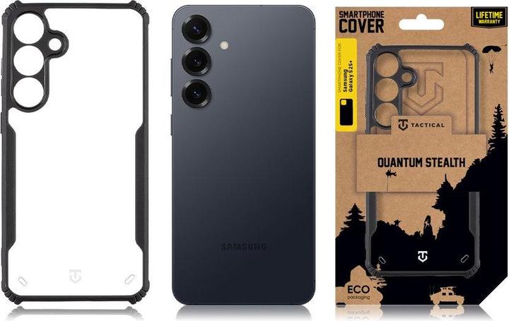Immagine prodotto Tactical Back panel cover - Quantum Stealth Cover for Samsung Galaxy S25+ Clear/Black (Samsung Galaxy S25+)