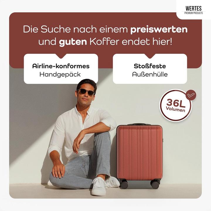 Image du produit Wertes Kabinenkoffer mit Doppellrollen (36 l)
