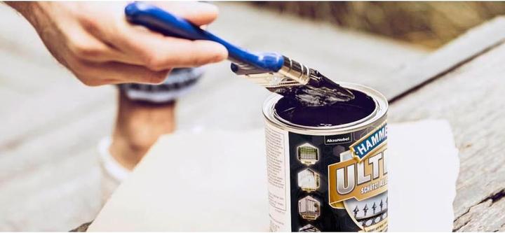 Actual product image Hammerite Metal protective lacquer ULTIMA gloss (250 ml, Deep black)